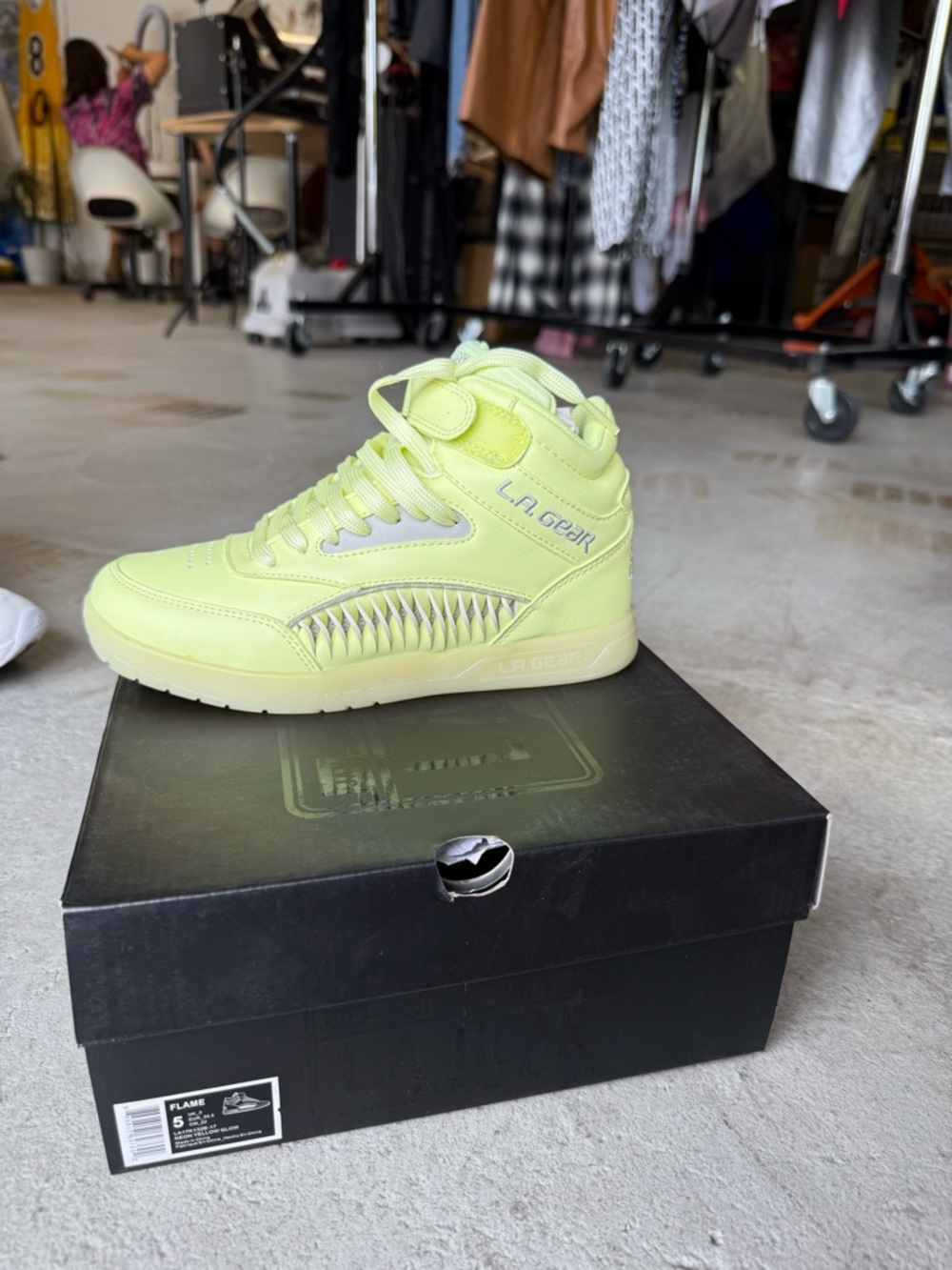 Women’s ' High-Top Sneakers in Neon Yellow
